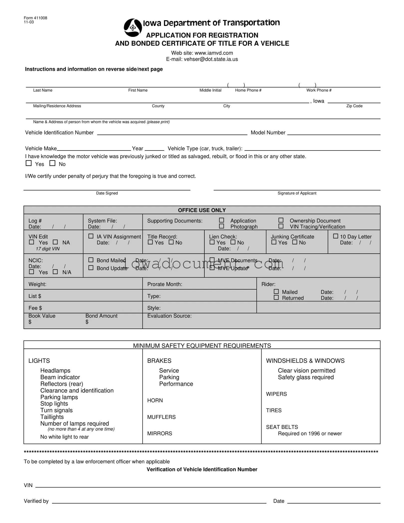 Blank Iowa 411008 Template