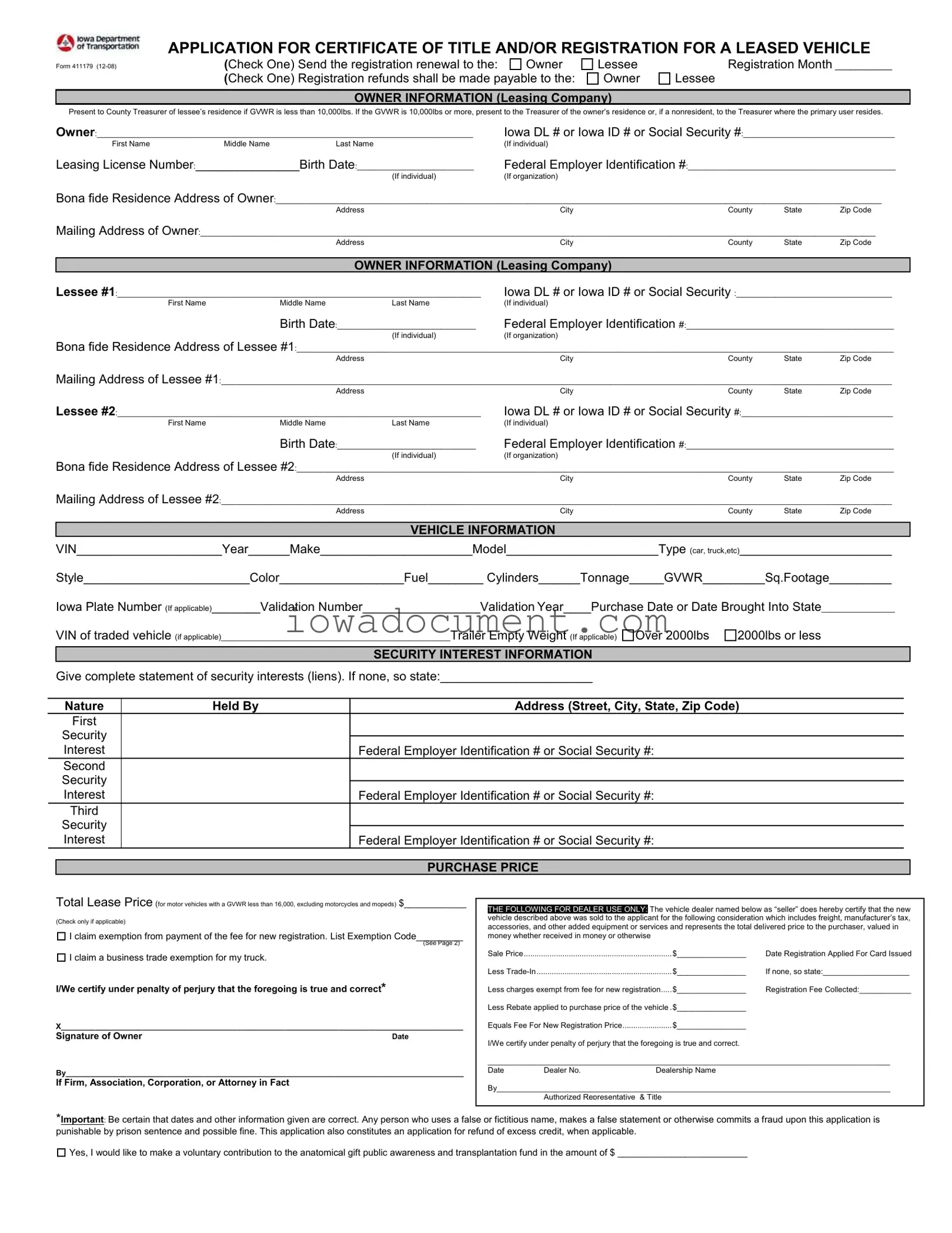 Blank Iowa 411179 Template