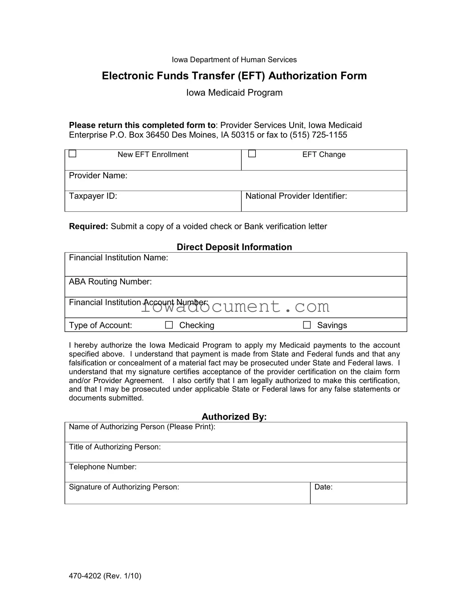 Blank Iowa 470 4202 Template