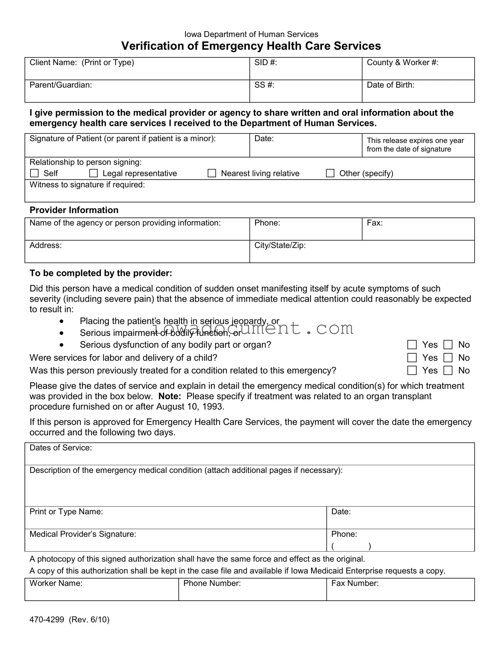 Blank Iowa 470 4299 Template