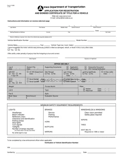 Blank Iowa 411008 Template