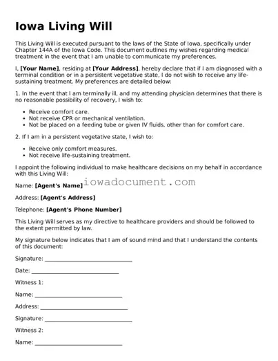 Attorney-Approved Iowa Living Will Form