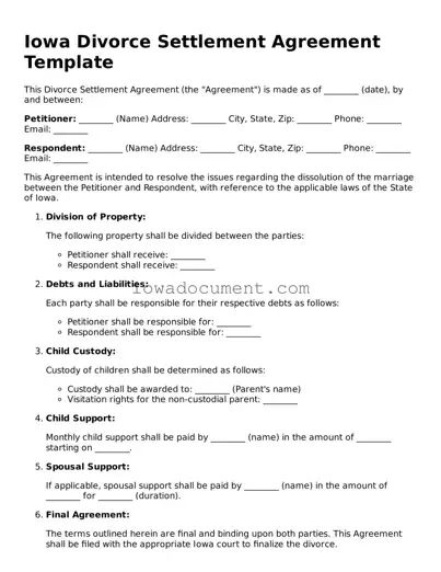 Attorney-Approved Iowa Divorce Settlement Agreement Form