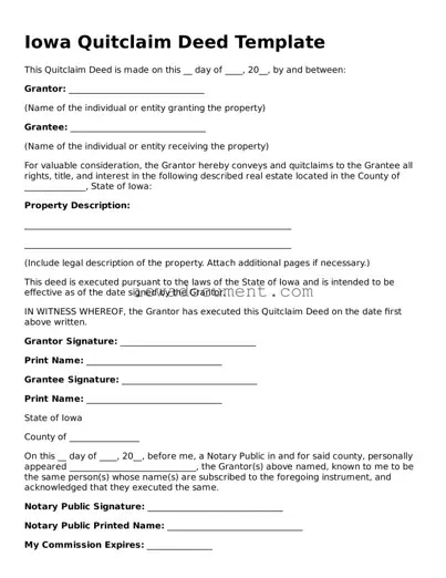 Attorney-Approved Iowa Quitclaim Deed Form