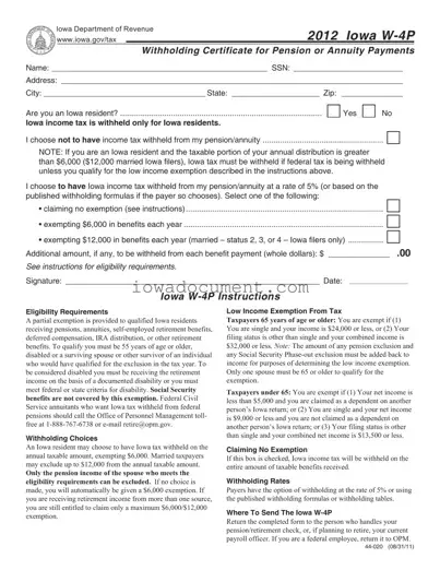 Blank Iowa W 4P Template